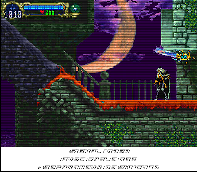 Composite vs RGB - Castlevania - RGB + Séparateur de Synchro + Texte