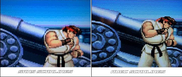 Scanlines avec vs sans